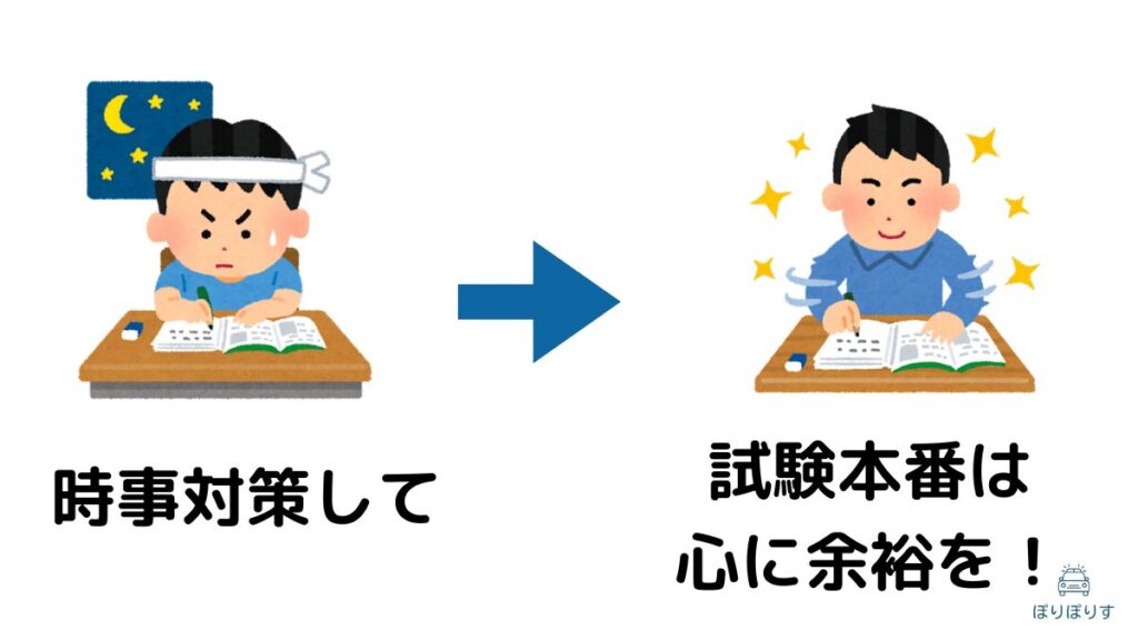 時事対策して試験本番は心に余裕を！